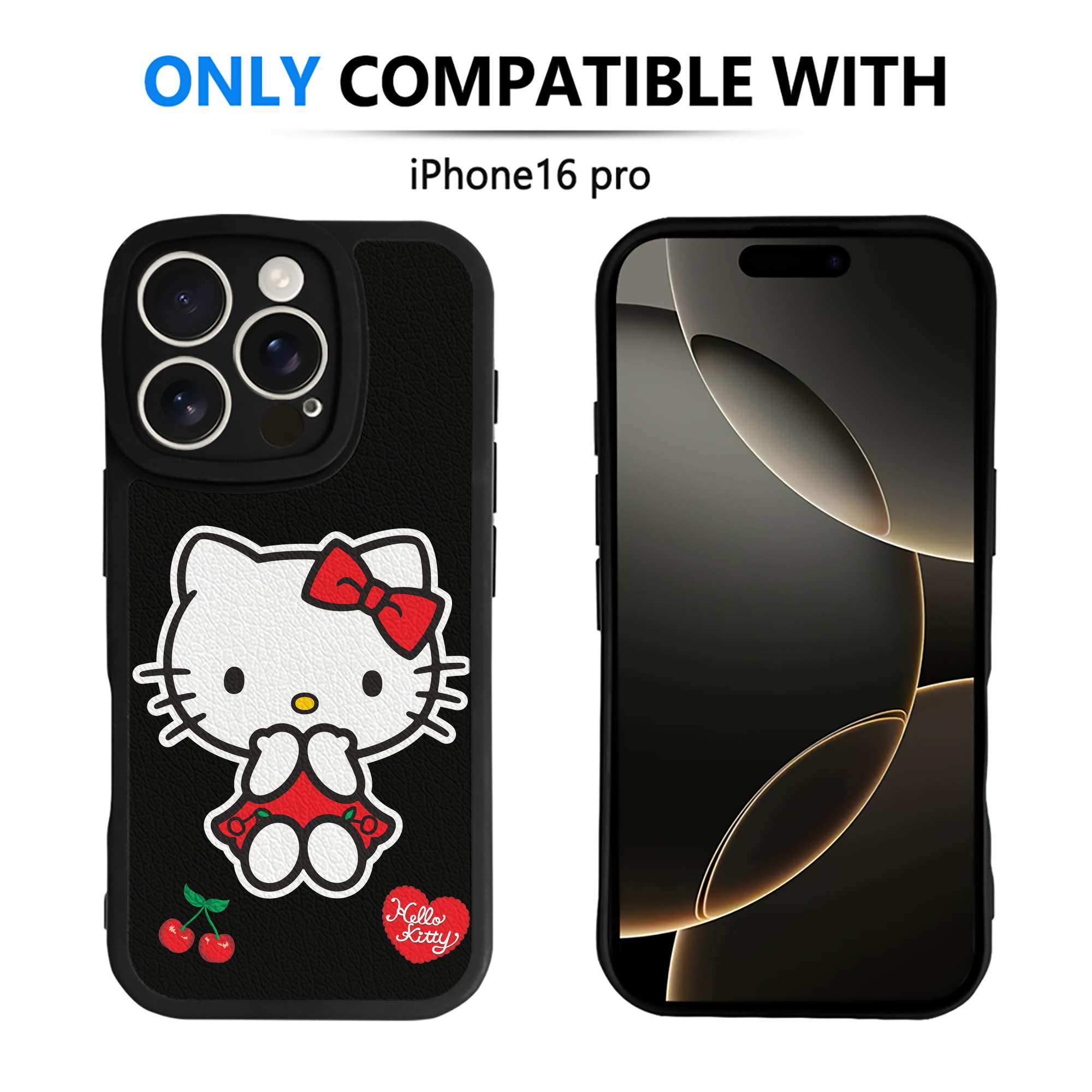 （画像用） Hello Kitty ハローキティ 【iPhone 16シリーズ対応】シリコンスマホケース（レザー調） 材質：シリコン